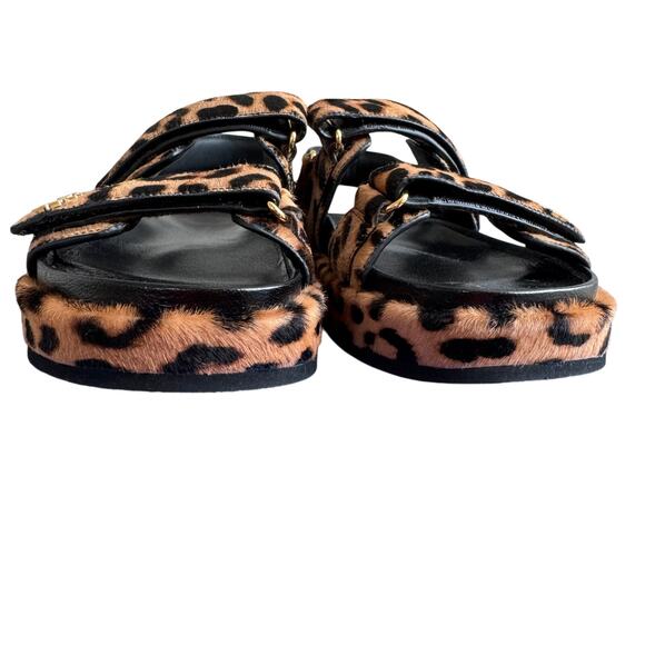 Tory Burch Kira Sport Double Strap Platform Sandal Leopard Size 8 - Picture 6 of 12